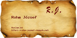 Rohm József névjegykártya