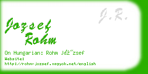 jozsef rohm business card